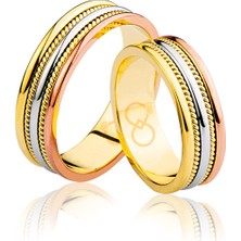 Harem Altın Üç Renk  Altın Alyans 0402