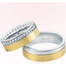 Harem Altın Tek Sıra Taşlı Altın Alyans 1404-2