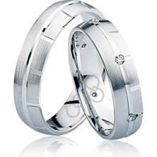 Harem Altın Beyaz Taşlı Altın Alyans 3005-1