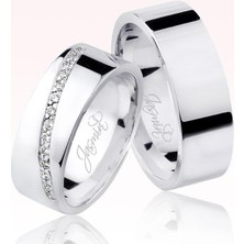 Harem Altın Beyaz Taşlı Altın Alyans 0201-2