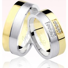 Harem Altın Sarı Beyaz Altın Alyans 1001-1