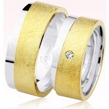 Harem Altın Sarı Beyaz Altın Alyans 2302-2