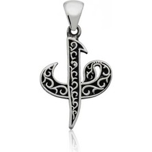 Takıhan Elif Vav Tasarımlı 925 Ayar Gümüş Kolye Ucu