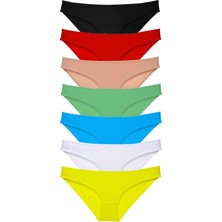 Royaleks 7 Adet Süper Eko Set Likralı Kadın Slip Külot Çok Renkli