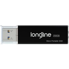 Longline Micro Portable 256GB USB SSD Flash Bellek Siyah 550/500MB/SN Okuma Yazma