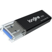 Longline Micro Portable 256GB USB SSD Flash Bellek Siyah 550/500MB/SN Okuma Yazma