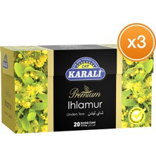 Karali Çay Premium Bardak Poşet Ihlamur Çayı 20'li x 3 Paket