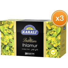 Karali Çay Premium Bardak Poşet Ihlamur Çayı 20'li x 3 Paket