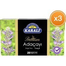 Karali Çay Premium Bardak Poşet Adaçayı 20'li x 3 Paket