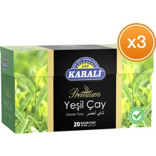 Karali Çay Premium Bardak Poşet Yeşil Çay 20'li x 3 Paket