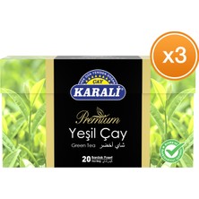 Karali Çay Premium Bardak Poşet Yeşil Çay 20'li x 3 Paket