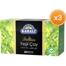 Karali Çay Premium Bardak Poşet Yeşil Çay 20'li x 3 Paket