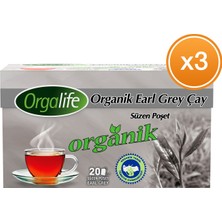 Orgalife Organik Bardak Poşet Earl grey 20'li x 3 Paket