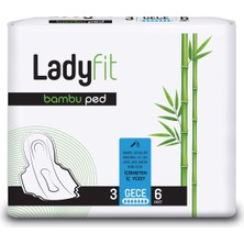 Ladyfit Bambu Ped Gece 6 Adet Sızıntı Önleyici Teknoloji ile Gün Boyu Konfor