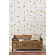 Lizpo Decor Modern Dağlar Duvar Sticker, Bebek ve Çocuk Odası Dekoratif Duvar Çıkartması Sticker, 72 Adet Gold Renk
