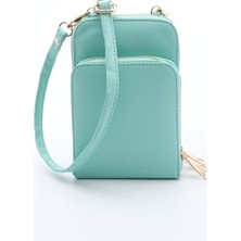 Desingshop Kadın Cüzdan Tasarımlı Postacı Çantası Mint Yeşili