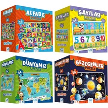 Ca Games 4’lü Yer Puzzle Seti (Alfabe +Sayılar + Dünyamız + Gezegenler)