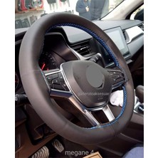 Gürler Oto Aksesuar Renault Megane 4 Dikmeli Direksiyon Kılıfı Mavi Ipli (10.5cm)