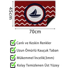 Buket Home Marina Kapı Önü Paspası Dekoratif Kapı Paspası Dış Mekân Paspas Ev Içi Paspası 45X70CM