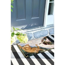 Buket Home Kedinin Yaratılışı Kapı Önü Paspası Dekoratif Kapı Paspası Dış Mekân Paspas Ev Içi Paspası 45X70CM