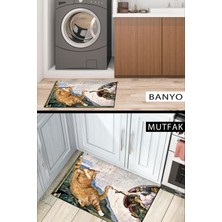 Buket Home Kedinin Yaratılışı Kapı Önü Paspası Dekoratif Kapı Paspası Dış Mekân Paspas Ev Içi Paspası 45X70CM