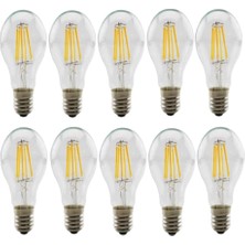 Ucuz Geldi Rustik LED Ampul 4W E27 Duy Şeffaf Cam Dim Edilebilir 3200K Gün Işığı 10 Adet Lambam A60 Led Ampul