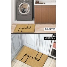 Buket Home Meov Kapı Önü Paspası Dekoratif Kapı Paspası Dış Mekân Paspas Ev Içi Paspası 45X70CM