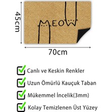 Buket Home Meov Kapı Önü Paspası Dekoratif Kapı Paspası Dış Mekân Paspas Ev Içi Paspası 45X70CM