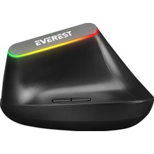 Everest SMW-618 Rgb Işıklı Ergonomik Dikey Tutuşlu Vertical Siyah Kablosuz Mouse