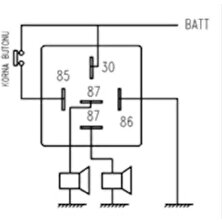 Üstün Titreyen Korna Rölesi (Kesici Röle) 12 Volt 30 Amper 5 Uçlu
