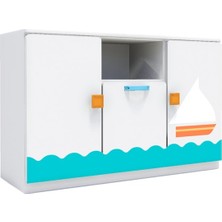 Woody Life 1 Çekmeceli 2 Kapaklı Çocuk Odası Anaokulu Kreş Dolap Yaz Temalı