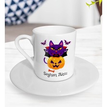 BK Kişiye Özel Happy Halloween Tasarımlı Türk Kahvesi Fincanı-13