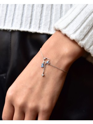 Papatya Silver 925 Ayar Gümüş Rodyum Kaplama Yağmur Bulut Bileklik