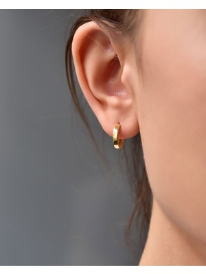 Papatya Silver 925 Ayar Gümüş Altın Kaplama Halka Küpe