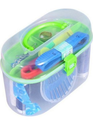 Hellove Ip Iğne Makaslı Mezuralı Mini Dikiş Seti Çantalı Dikiş Seti