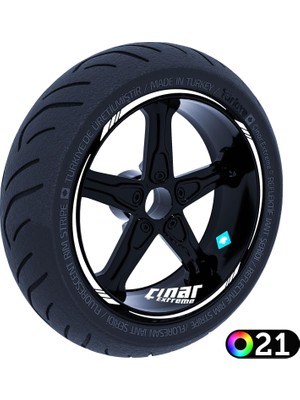Çınar Extreme 4 Parçalı Keskin Jant Şeridi Sticker Reflektif, Floresan, Özel Renkler Çınar Extreme