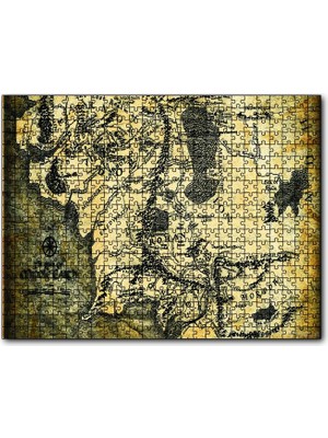 Cakapuzzle  Yüzüklerin Efendisi Harita 120 Parça Puzzle Yapboz Mdf (Ahşap)