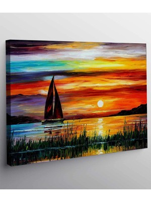 MonoStella Yağlıboya Görünümlü Gün Batımı Kanvas Tablo