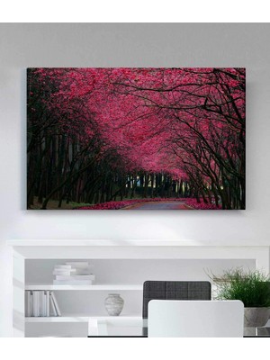 MonoStella Kiraz Çiçekli Manzara Kanvas Tablo