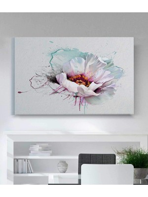 MonoStella Vektörel Beyaz Çiçek Tablosu