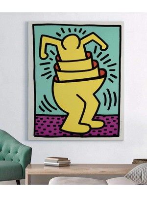 MonoStella Keith Haring Fincan Adam Kanvas Tablo