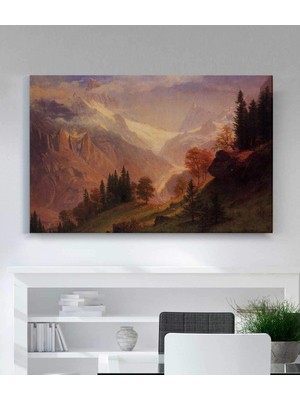 MonoStella Albert Bierstadt Grindelwald'ın Görünümü Kanvas Tablo