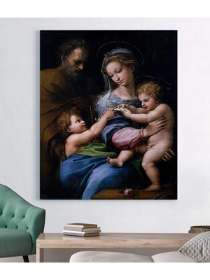 MonoStella Raffaello Santi - Madonna Della Rosa Kanvas Tablo