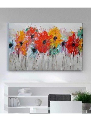 MonoStella Yağlı Boya Görünümlü Çiçekli Kanvas Tablo