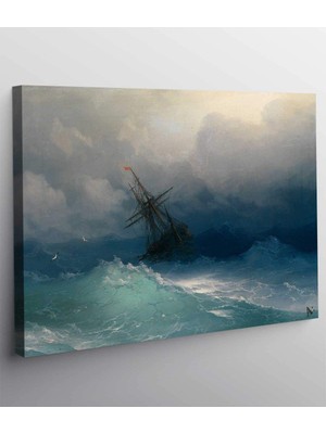 MonoStella Ivan Aivazovsky Fırtınalı Denizlerde Gemi Kanvas Tablo