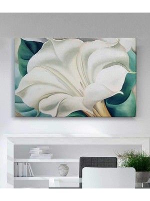 MonoStella Georgia Okeeffe Beyaz Trompet Çiçeği Kanvas Tablo