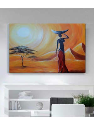 MonoStella Yağlıboya Görünümlü Afrikalı Kadın Kanvas Tablo