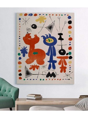 MonoStella Kanvas Tablo Joan Miro Personnage Et Oiseaux Kanvas Tablo