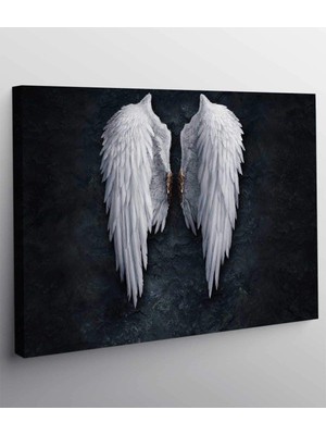 MonoStella Siyah ve Beyaz Melek Kanatları Kanvas Tablo