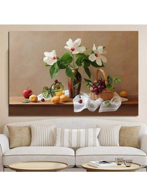 Stella Store Meyve ve Çiçekli Masa Kanvas Tablo